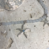 Aquamarine Beaded Starfish Necklace