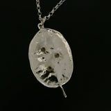 Honesty Seed Pod Gemstone Pendant with chain