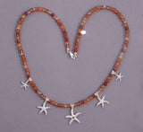 Carnelian Beaded Starfish Necklace