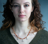 Carnelian Beaded Starfish Necklace