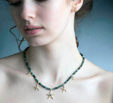 Chrome Diopside Beaded Starfish Necklace