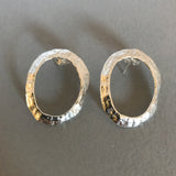 Limpet Circle Stud Earrings - sterling silver