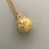 Golden Coccolithophore Pendant with Diamond