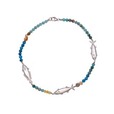 Fish & Bead Necklace - aqua