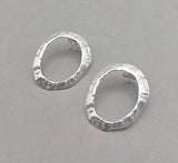 Limpet Circle Stud Earrings - sterling silver