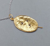 Honesty Seed Pod Gemstone Pendant with chain