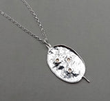 Honesty Seed Pod Gemstone Pendant with chain