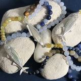 Fish & Bead Necklace - blue