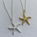 Starfish Pendant & Chain - sterling silver or gold vermeil