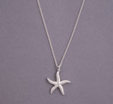 Starfish Pendant & Chain - sterling silver or gold vermeil