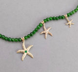Chrome Diopside Beaded Starfish Necklace