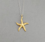 Starfish Pendant & Chain - sterling silver or gold vermeil