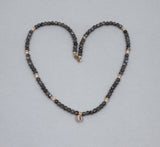 Cowrie, Black Moonstone & 9c Gold Necklace