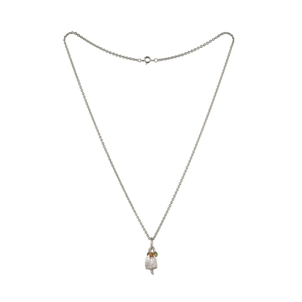 Alstroemeria Pendant with beads and chain (Copy)