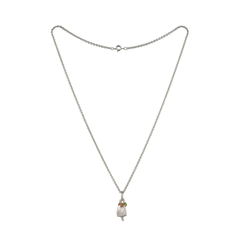 Alstroemeria Pendant with beads and chain (Copy)