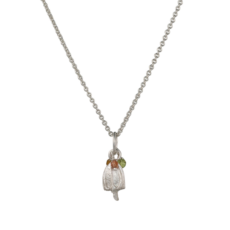 Alstroemeria Pendant with beads and chain (Copy)