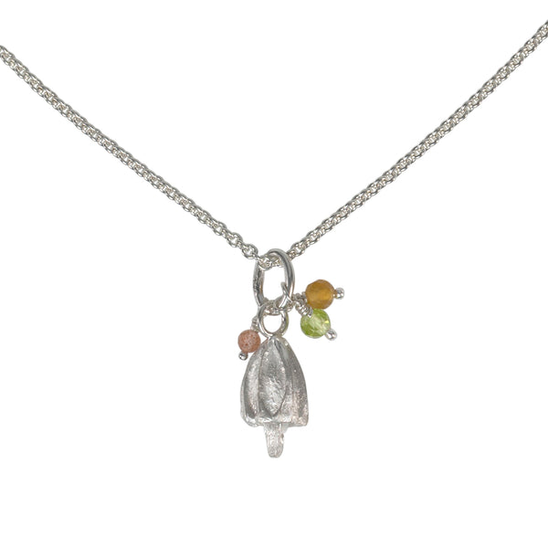 Alstroemeria Pendant with beads and chain (Copy)