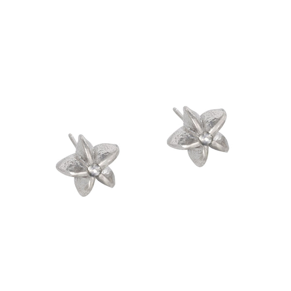 Exochorda Stud Earrings with moonstone