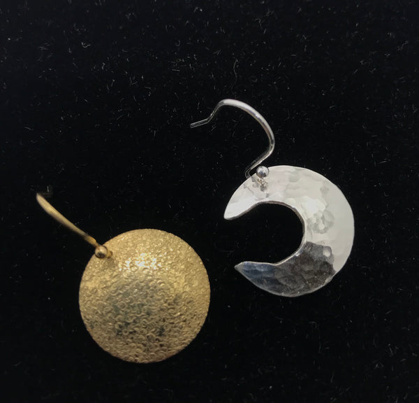 Single Luna  Hook Earrings