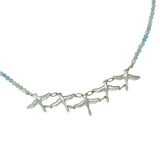 Geese Necklace -aquamarine