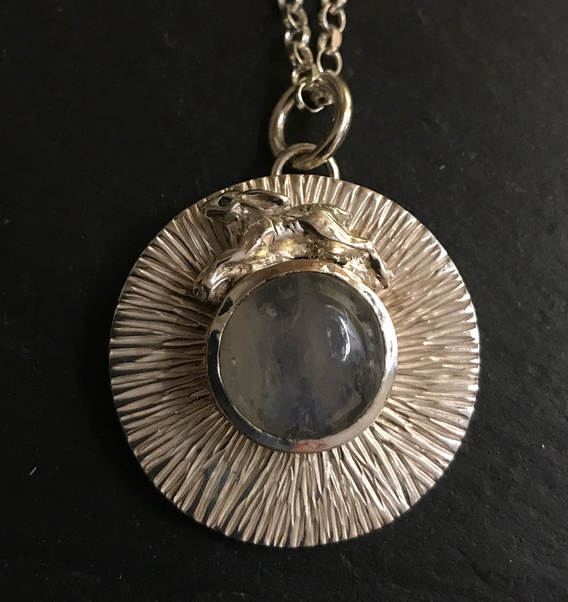 Hare & Moonstone Pendant with chain