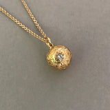 Golden Coccolithophore Pendant with Diamond