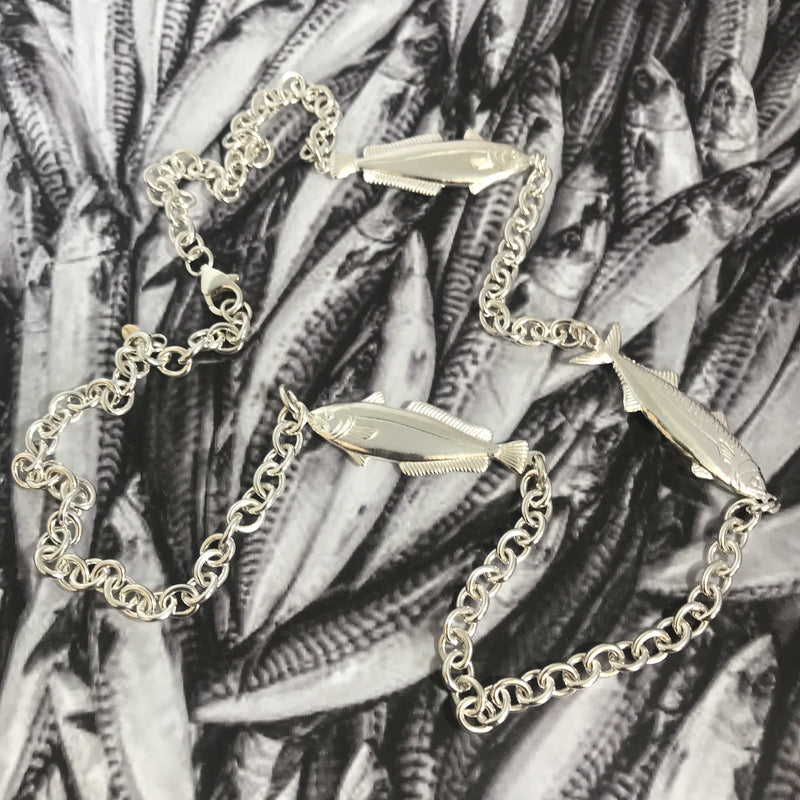 Three Fish & Chain Necklace