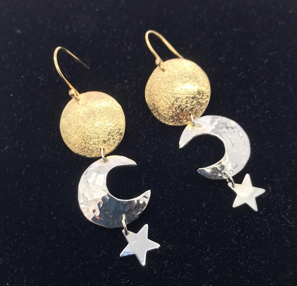 Triple Luna Hook Earrings