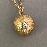 Golden Coccolithophore Pendant with Diamond