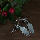 Hawthorn Leaf & Berry Earrings