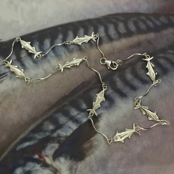 Mackerel & Wave Necklace