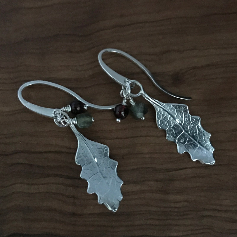 Hawthorn Leaf & Berry Earrings