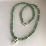 Cowrie, Aventurine & Sterling Silver Necklace