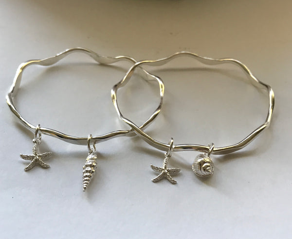 Wave Shell & Starfish  Bangle