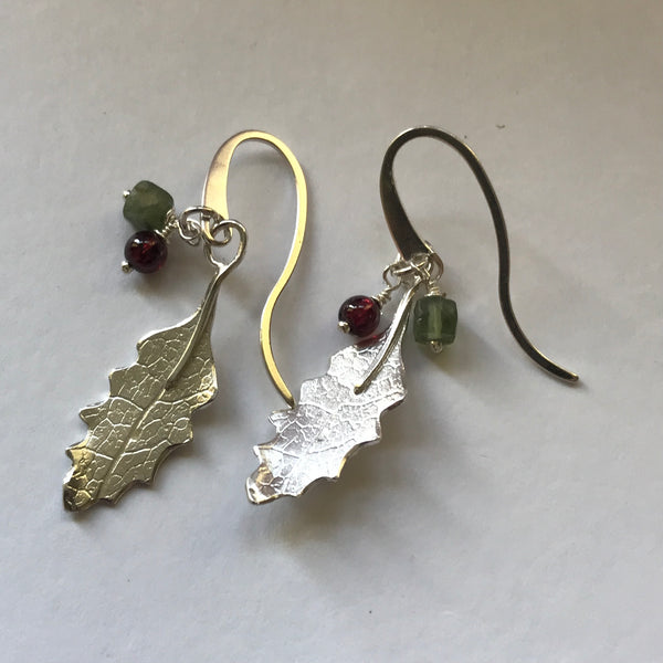 Hawthorn Leaf & Berry Earrings