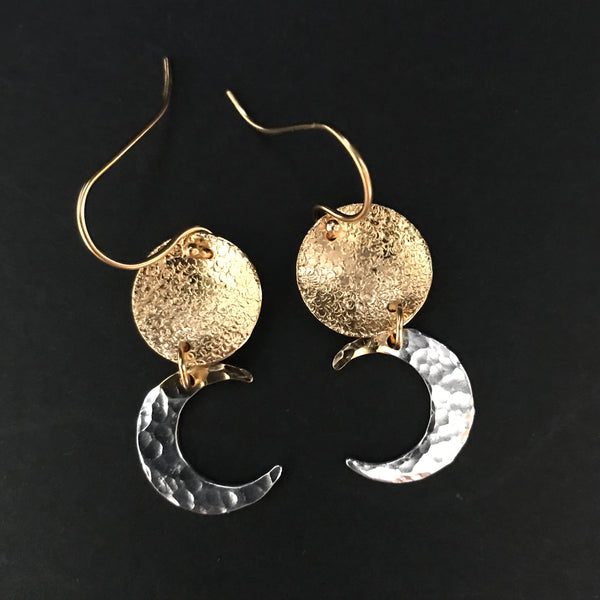 Double Lunar Hook Earrings