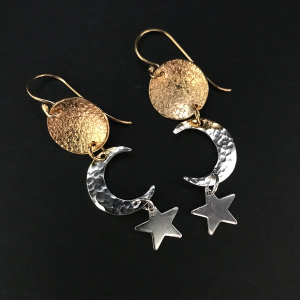 Triple Lunar Hook Earrings