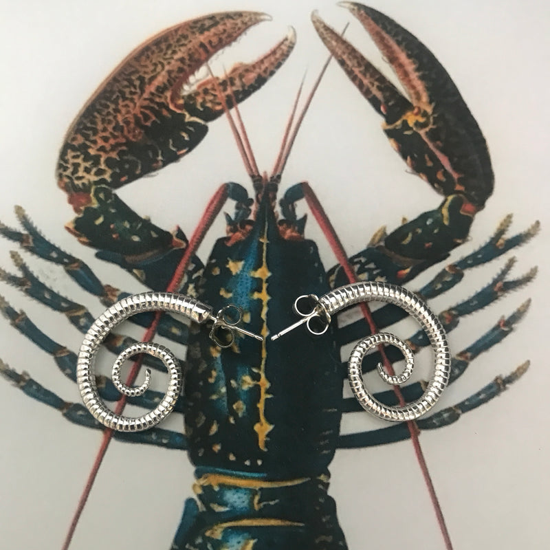 Lobster Antennae Spiral Earrings