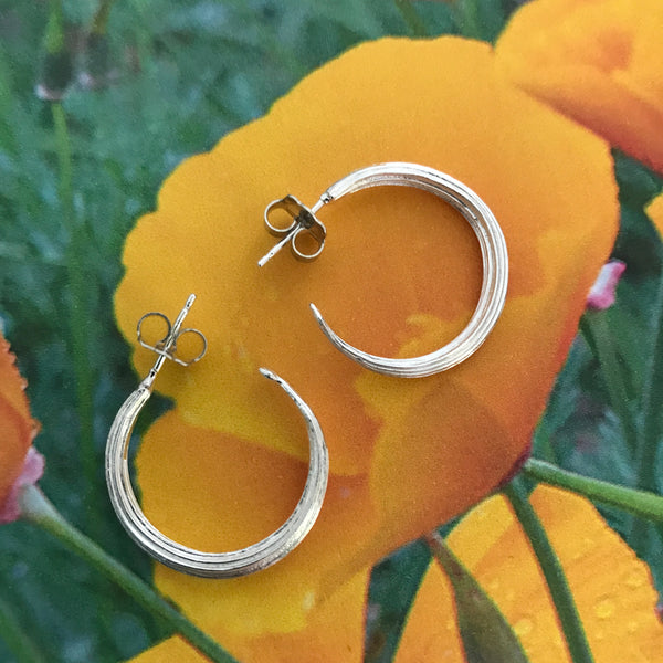 Golden Poppy Hoop Earrings