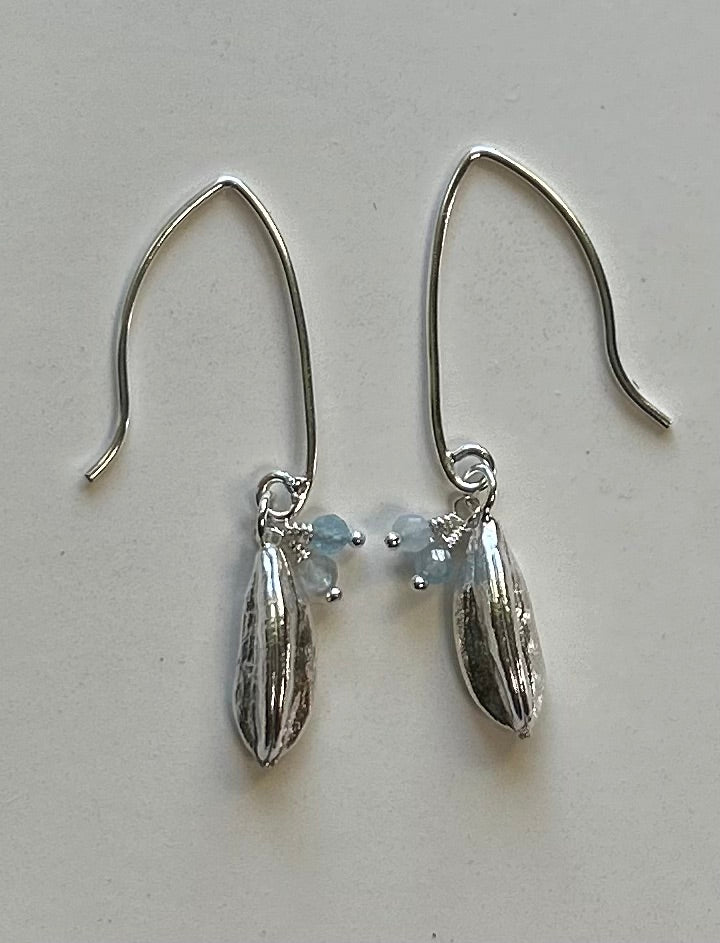 Agapanthus Hook Earrings with beads
