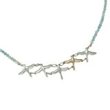 Geese Necklace -aquamarine