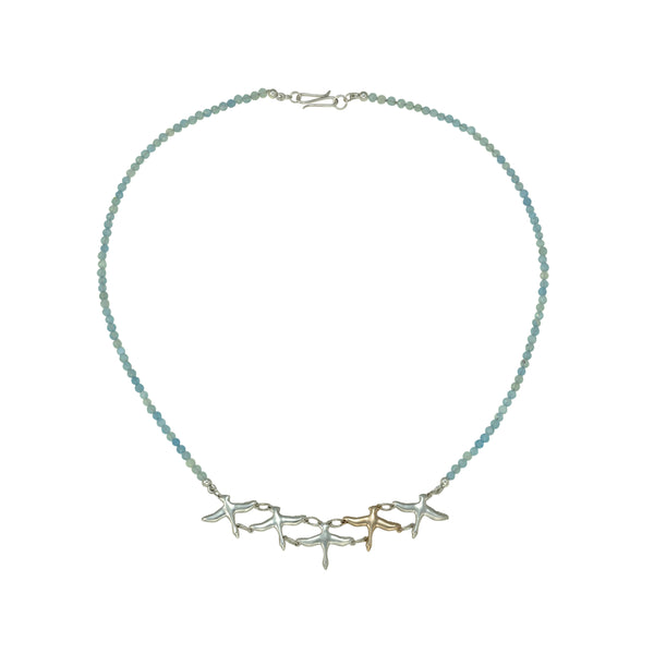 Geese Necklace -aquamarine