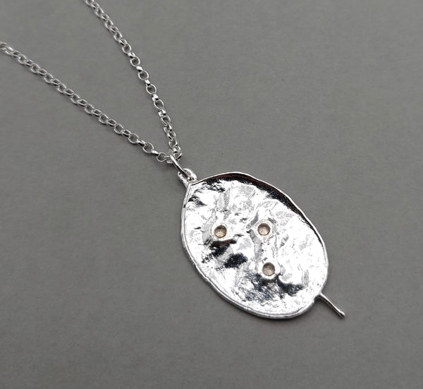 Honesty Seed Gemstone Pendant with chain