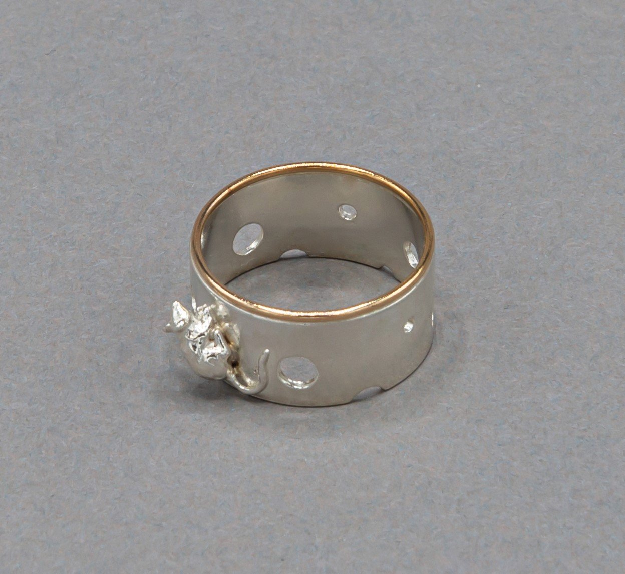 Mouse & Cheese Ring – Julian Warrender Precious Metal Jewellery