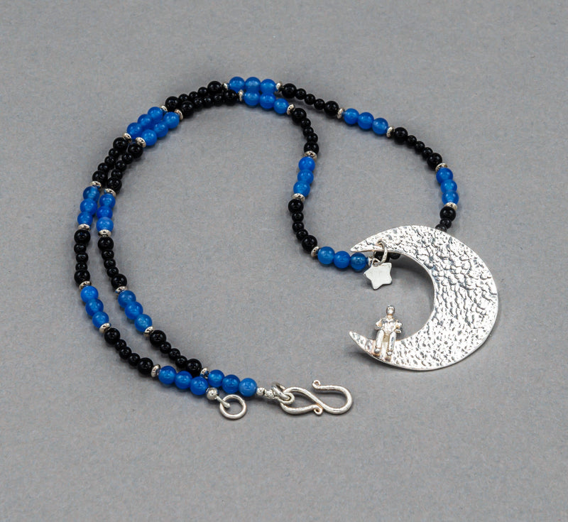 Beaded Moon Person Necklace