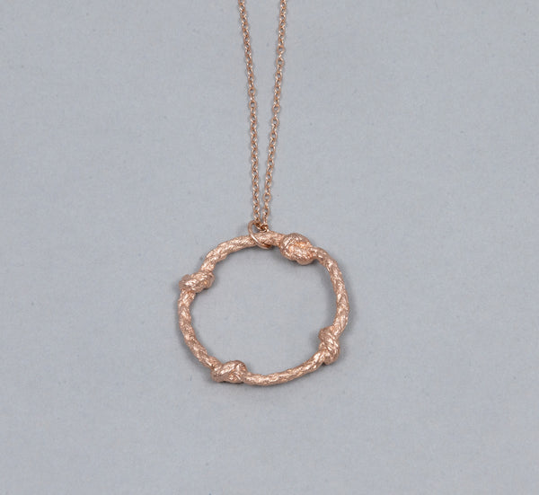 Knotted Rope Circle & Chain Necklace